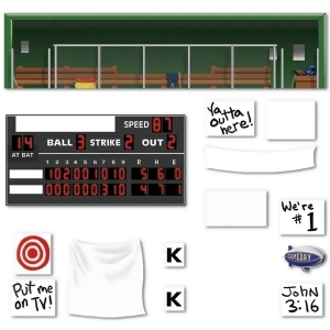 Club Pack of 216 Baseball Scoreboard Sign and Dugout Sports Themed Party Wall Decorations 5.25' - All