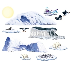 Club Pack of 144 Nautical Arctic Cruise Animal and Iceberg Wall Decorations 59 - All