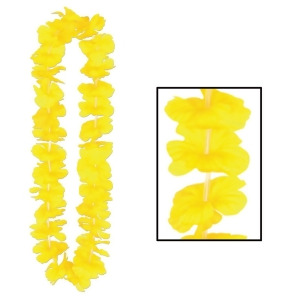 Pack of 12 Hawaiian Luau Yellow Tropical Beach Party Flower Lei Necklaces 36 - All