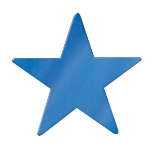 Club Pack of 12 Starry Night Themed Jumbo Blue Metallic Foil Star Cutout Party Decorations 20 - All