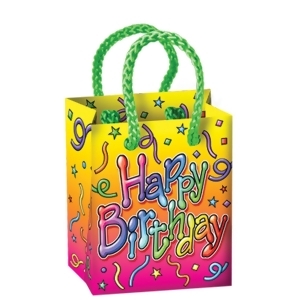 Club Pack of 48 Multi-Colored Happy Birthday Mini Gift Bag Party Favors 3.25'' - All