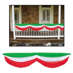 Pack of 6 Green White and Red Italian Festival Fabric Bunting Hanging Decorations 70 - All