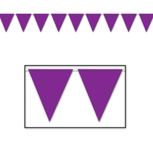 Club Pack of 12 Purple Outdoor Pennant Banner Hanging Party Decorations 12' - All