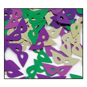Club Pack of 12 Multi-Colored Fanci-Fetti Mardi Gras Mask Celebration Confetti Bags 1 oz. - All