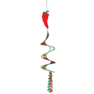 Club Pack of 12 Fiesta Themed Chili Pepper Wind-Spinner Hanging Decorations 3.5' - All