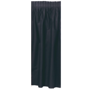 Pack of 6 Black Pleated Disposable Plastic Picnic Party Table Skirts 14' - All