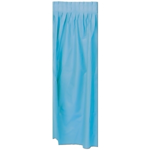 Pack of 6 Light Blue Pleated Disposable Plastic Picnic Party Table Skirts 14' - All
