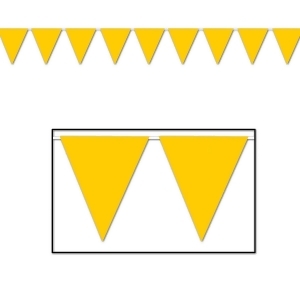 Club Pack of 12 Golden-Yellow Outdoor Pennant Banner Hanging Party Decorations 12' - All