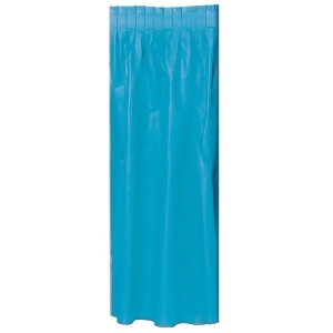 Pack of 6 Turquoise Pleated Disposable Plastic Picnic Party Table Skirts 14' - All