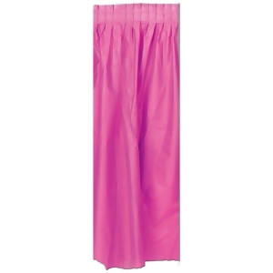 Pack of 6 Cerise Pleated Disposable Plastic Picnic Party Table Skirts 14' - All