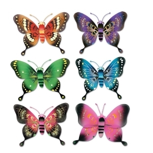 Club Pack of 12 Multi-Colored Majestic Butterfly Hanging Party Decorations 5 - All
