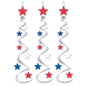 Club Pack of 18 Patriotic Star Hanging Whirl Decorations 30 - All