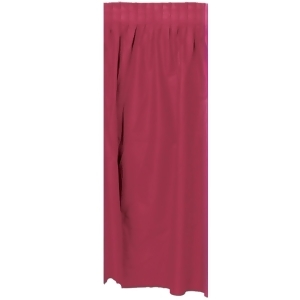 Pack of 6 Burgundy Pleated Disposable Plastic Picnic Party Table Skirts 14' - All