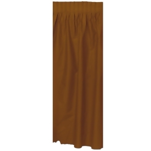 Pack of 6 Chocolate Brown Pleated Disposable Plastic Picnic Party Table Skirts 14' - All