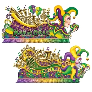 Club Pack of 24 Colorful Mardi-Gras Jester Float Wall Decorations 5.5' x 5.58' - All