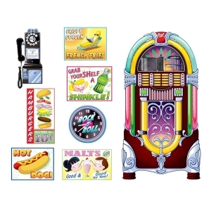 Club Pack of 96 Rocking the 50's Soda Shop Signs and Jukebox Themed Wall Decorations 5' - All