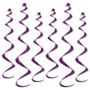 Club Pack of 36 Metallic Purple Twirly Whirly Hanging Decorations 36 - All