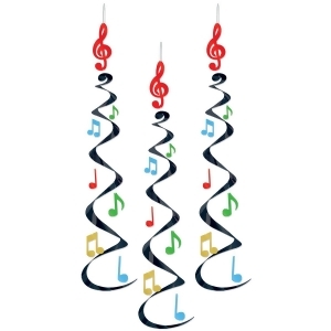 Club Pack of 18 Musical Notes Whirls Dangler Party Decorations 30 - All