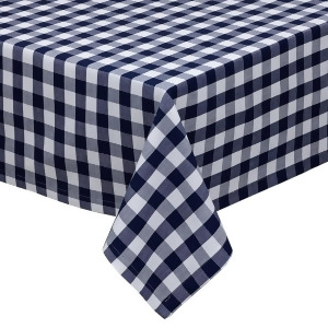 Country Classic Deep Nautical Blue Pure White Checkered Square Table Cloth 52 x 52 - All