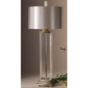 43.75 Tall Thick Clear Glass Pillar Deorative Table Lamp - All