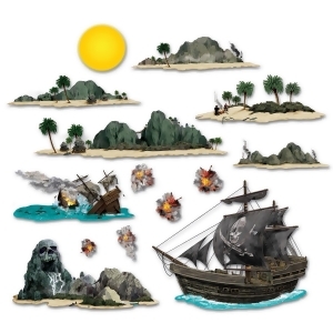 Club Pack of 168 Insta-Theme Pirate Ship and Island Photo Props 41.5 - All