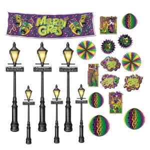 Club Pack of 252 Mardi Gras Jesters Banners and Street Light Wall Decorations 46 - All