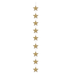 Club Pack of 12 Metallic Gold Star Stringer Hanging Party Decorations 6.5' - All