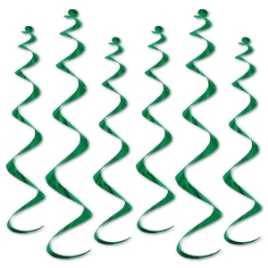 Club Pack of 36 Metallic Green Twirly Whirly Hanging Decorations 36 - All
