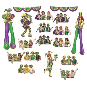 Club Pack of 204 Mardi-Gras Party Goers and Entertainers Wall Decorations 42 - All