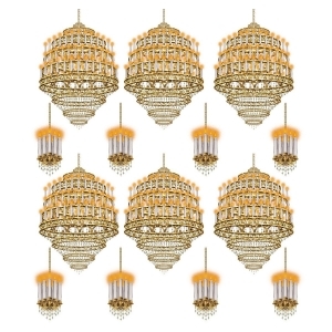 Club Pack of 168 Insta-Theme Black-Tie Lighting Chandelier Photo Props 27.5 - All