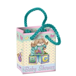 Club Pack of 48 Multi-Colored Baby Shower Mini Gift Bag Party Favors 3.25'' - All