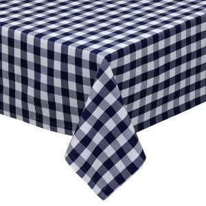Country Classic Deep Nautical Blue Pure White Checkered Table Cloth 84 x 60 - All
