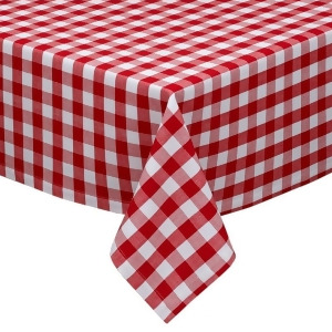 Country Classic Brick Red Pure White Checkered Table Cloth 84 x 60 - All