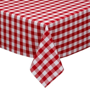 Country Classic Brick Red Pure White Checkered Square Table Cloth 52 x 52 - All