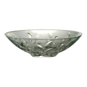 13 Sleek Vines and Leaves Decorative Hand Cut Crystal Glass Bowl - All