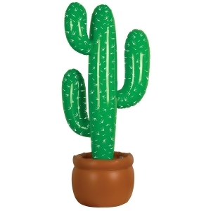 Pack of 6 Inflatable Green Potted Western Cactus with Printed Needles 35 - All