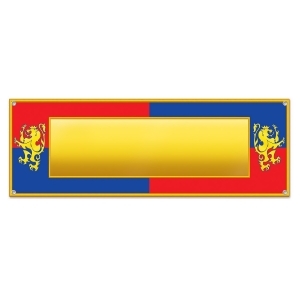 Club Pack of 12 Yellow Blue and Red Medieval Sign Banner Theme Party Decorations 5' - All