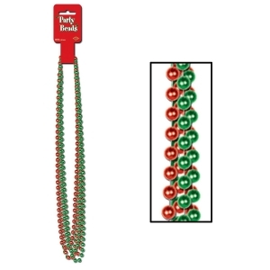 Club Pack of 72 Glossy Assorted Red and Green Small Round Party Beads 33 - All