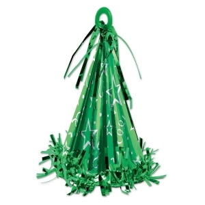Club Pack of 12 Green Party Hat Balloon Weight Decorative Birthday Centerpieces 6 oz. - All
