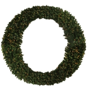 8' Pre-Lit Deluxe Windsor Pine Commercial Size Artificial Christmas Wreath Clear Lights - All