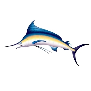 Pack of 6 Blue Yellow and White Luau Marlin Party Themed Wall Decorations 77.5 - All