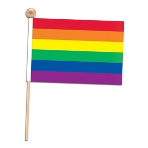 Club Pack of 12 Multi-Colored Lgbt Pride Rainbow Flag Party Decorations 10.5 - All