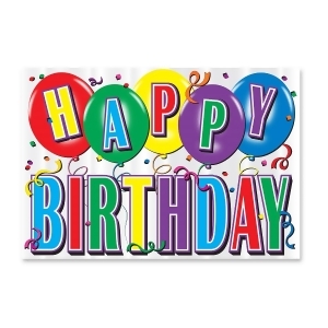 Club Pack of 12 Decorative Hi Gloss Foil Happy Birthday Signs 17.5 - All
