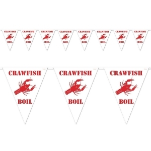 Club Pack of 12 White and Red Outdoor Crawfish Boil Pennant Banner Hanging Party Decorations 12' - All