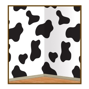 Pack of 6 Black and White Cow Print Backdrop Party Decorations 30' - All