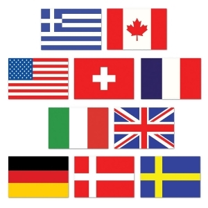 Club Pack of 240 Mini International Flags of the World Cutout Party Decorations 4.5 - All