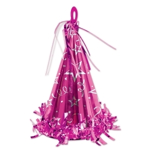 Club Pack of 12 Cerise Party Hat Balloon Weight Decorative Birthday Centerpieces 6 oz. - All