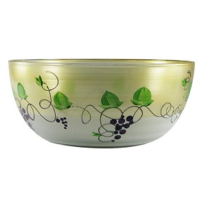 Grapes and Vines Hand Painted Frosted Glass Serving Bowl 11 - All