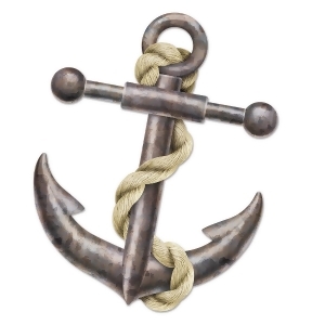 Club Pack of 12 Grey and Tan Jointed Anchor Nautical Party Decorations 5.1' - All