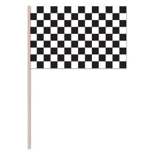 Club Pack of 144 Race Track Themed Black and White Checkered Flag Party Decorations 7.5 - All